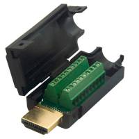 Перехідник HDMI 2.0 конектор штекер тато - клемники 19pin