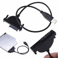 Переходник USB 2.0 - Slimline SATA 13pin 6+7pin CD/DVD привода ноутбука