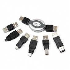 Набор USB шнуров и переходников 7в1 Firewire AM BM