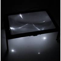 Увеличительное стекло A4, 3x лупа, подсветка