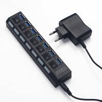 USB 3.0 Хаб на 7 портов USB 3.0 с выключателями + доп. питание