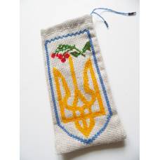 Патріотичний чохол для мобільного телефону з вишивкою, герб України