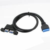 Кабель 2 порта USB 3.0 мама (female) к материнке 20 pin  мама (female) 55 см