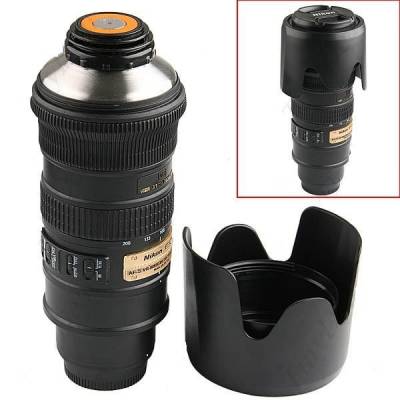 Термос объектив Nikon 70-200 мм 1:1 чёрный, чашка, кружка