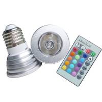 Світлодіодна E27 LED лампа, 16 кольорів з пультом ДУ