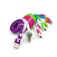 MicroUSB дата-кабель, LG, HTC, плоский, светящийся