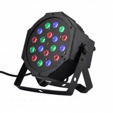 Лазерний проектор, RGB-світломузика, DMX512, 18х3 Вт