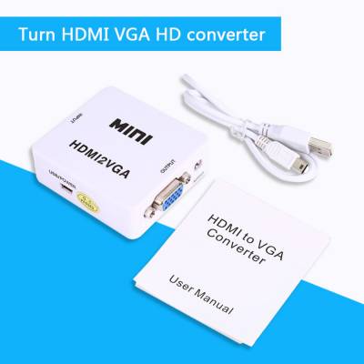 Конвертер с HDMI в VGA c дополнительным питанием и звуком
