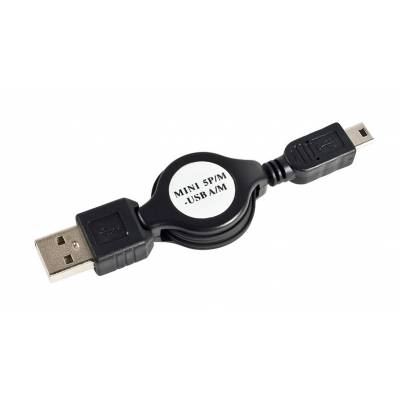 Кабель Интерфейсный-Самоскручивающийся USB to miniUSB