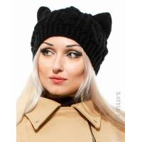 Шапка с ушками, cat стиль, вязаная шапка