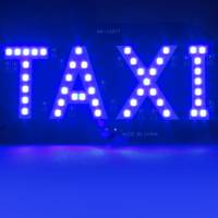 Табличка-шашка такси TAXI светодиодная 45 SMD LED, улучшенная, зеленый, белый, синий, красный цвет