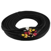 3 RCA – 3 RCA папа-папа AV кабель, тюльпаны, 1.8м