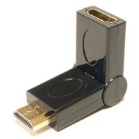 Перехідник HDMI-HDMI (HDMI мама - HDMI тато) кутовий, 0 - 180 градусів