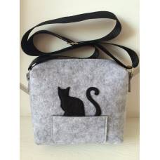 Молодіжна дизайнерська сумка з чорним котом