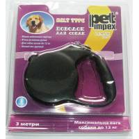 Поводок-рулетка для собак, Petimpex 3 м до 12 кг., Стрічка