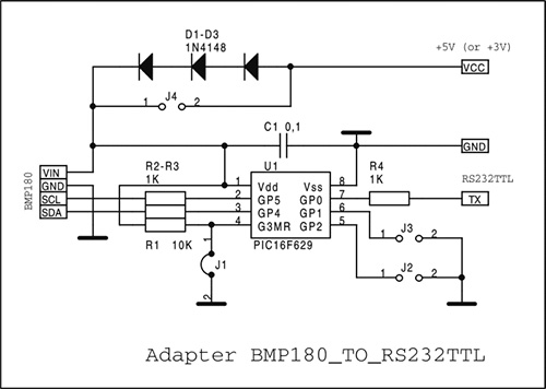 adapter-bmp180-to-rs232-shema